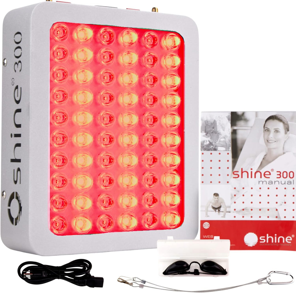 SHINE® 300 Red Light Therapy for Body - Medical Red Infrared Light Therapy Panel - 60 x 5watt LEDs Deep Penetrating 850nm & 660nm - Arthritis Joint Muscle Wellness 10.2H x 8.2L x 2.75D in